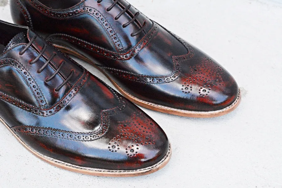 507 Brogue Shoe Lotus Burgundy   Wood