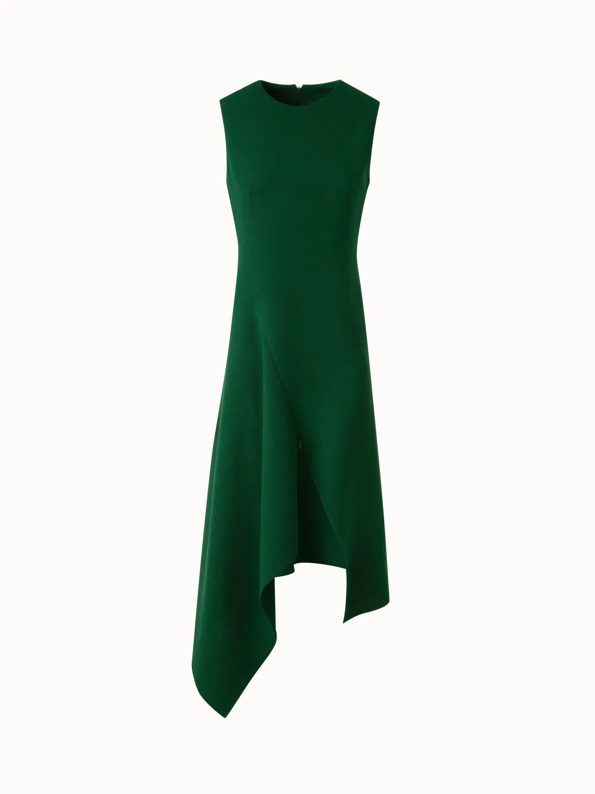 Asymmetrical Dress in Wool Double-Face