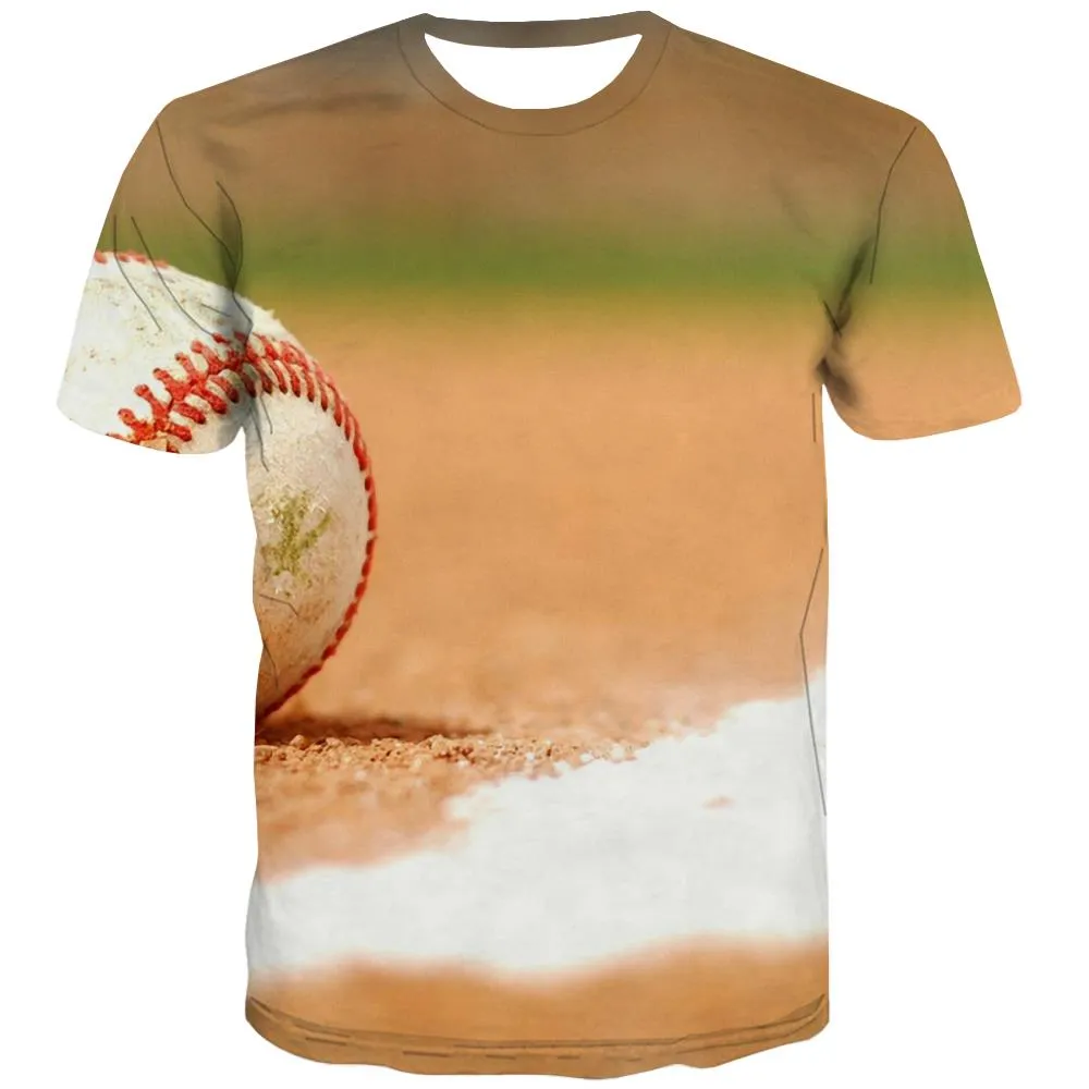 Baseball T shirts Men Stadium Shirt Print Game Tshirts Cool White T-shirts 3d