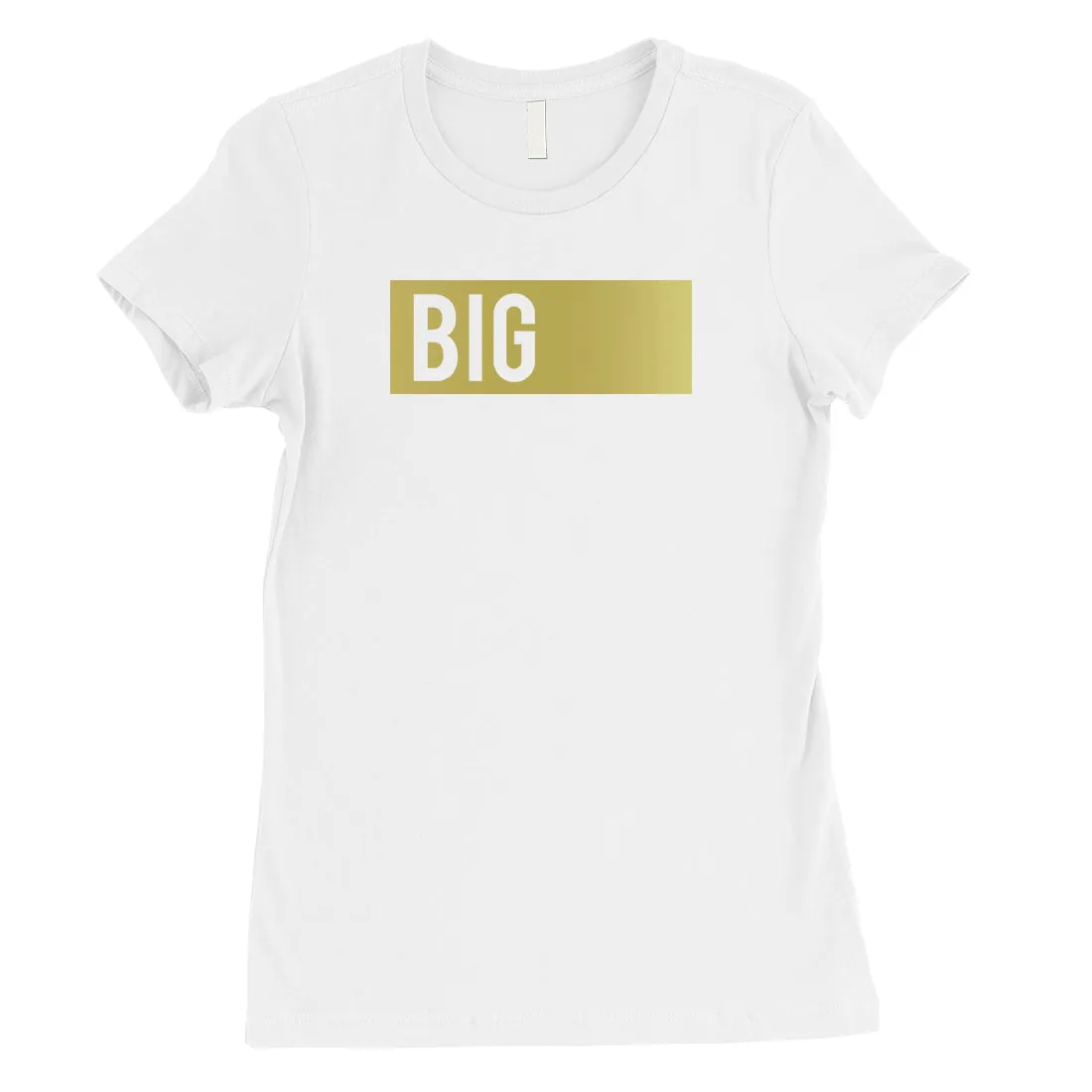 Big Little Boxed-GOLD Womens T-Shirt Happy Exciting Basic Sis Gift