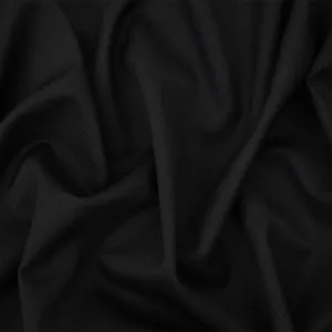 Black Poly-Wool Twill Shirting Woven Fabric