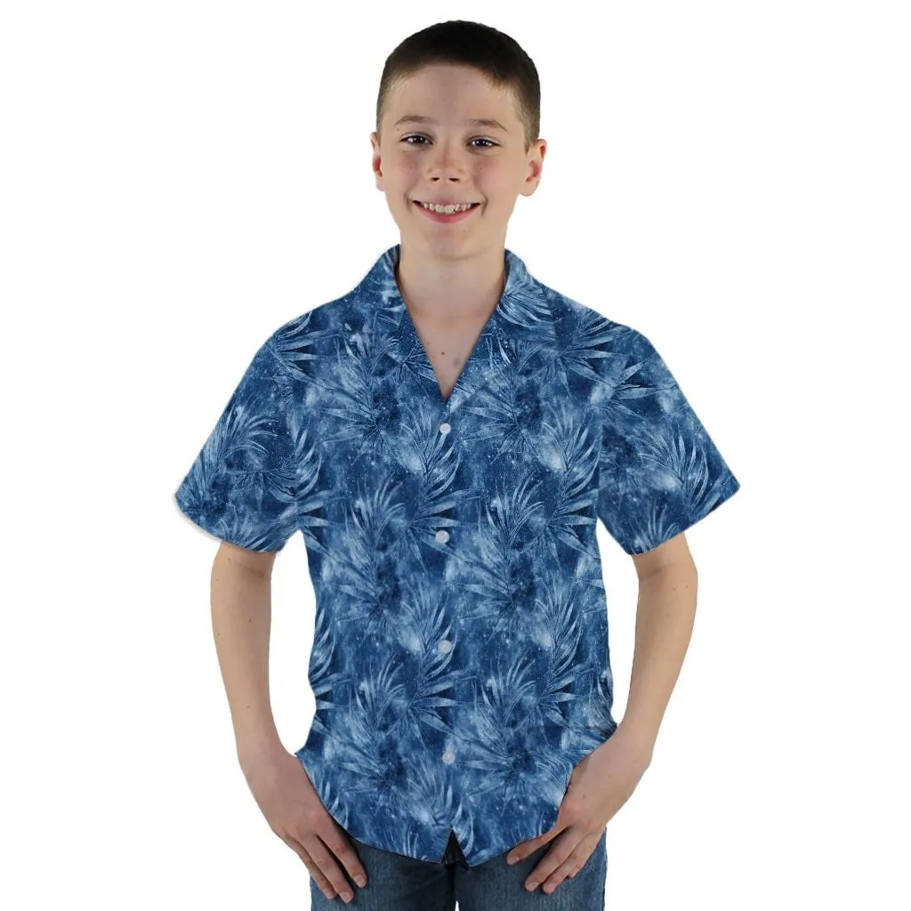 Blue Grey Hawaiian Space Youth Hawaiian Shirt