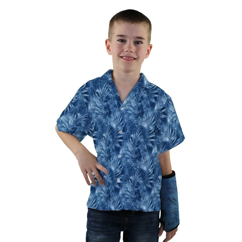 Blue Grey Hawaiian Space Youth Hawaiian Shirt