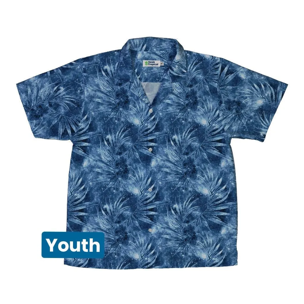 Blue Grey Hawaiian Space Youth Hawaiian Shirt