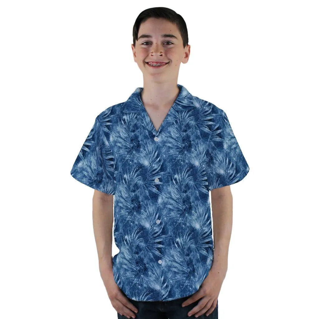 Blue Grey Hawaiian Space Youth Hawaiian Shirt