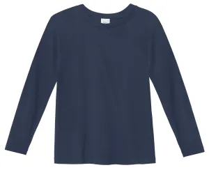 Boys Super-Soft 100% Organic Cotton Raglan Long Sleeve Tee | Midnight