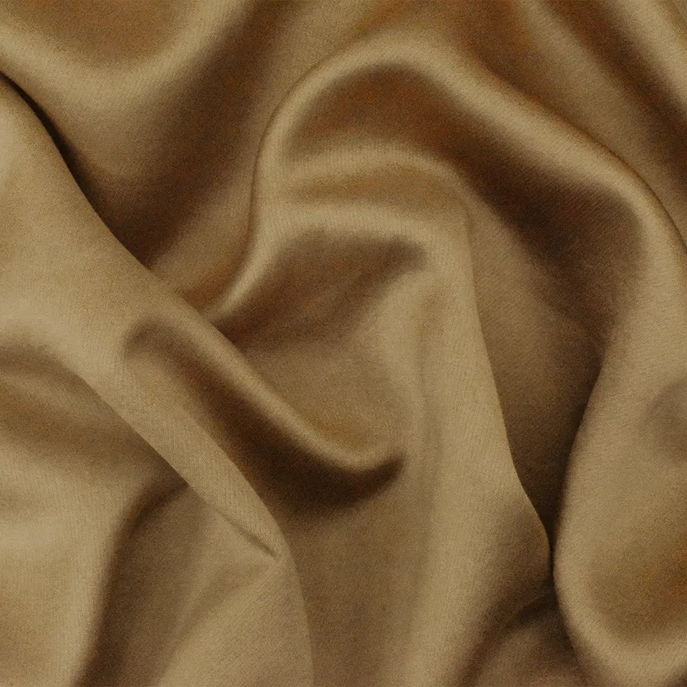 Caramel Beige Famous Designer Poly Vintage Heavy Satin Fabric