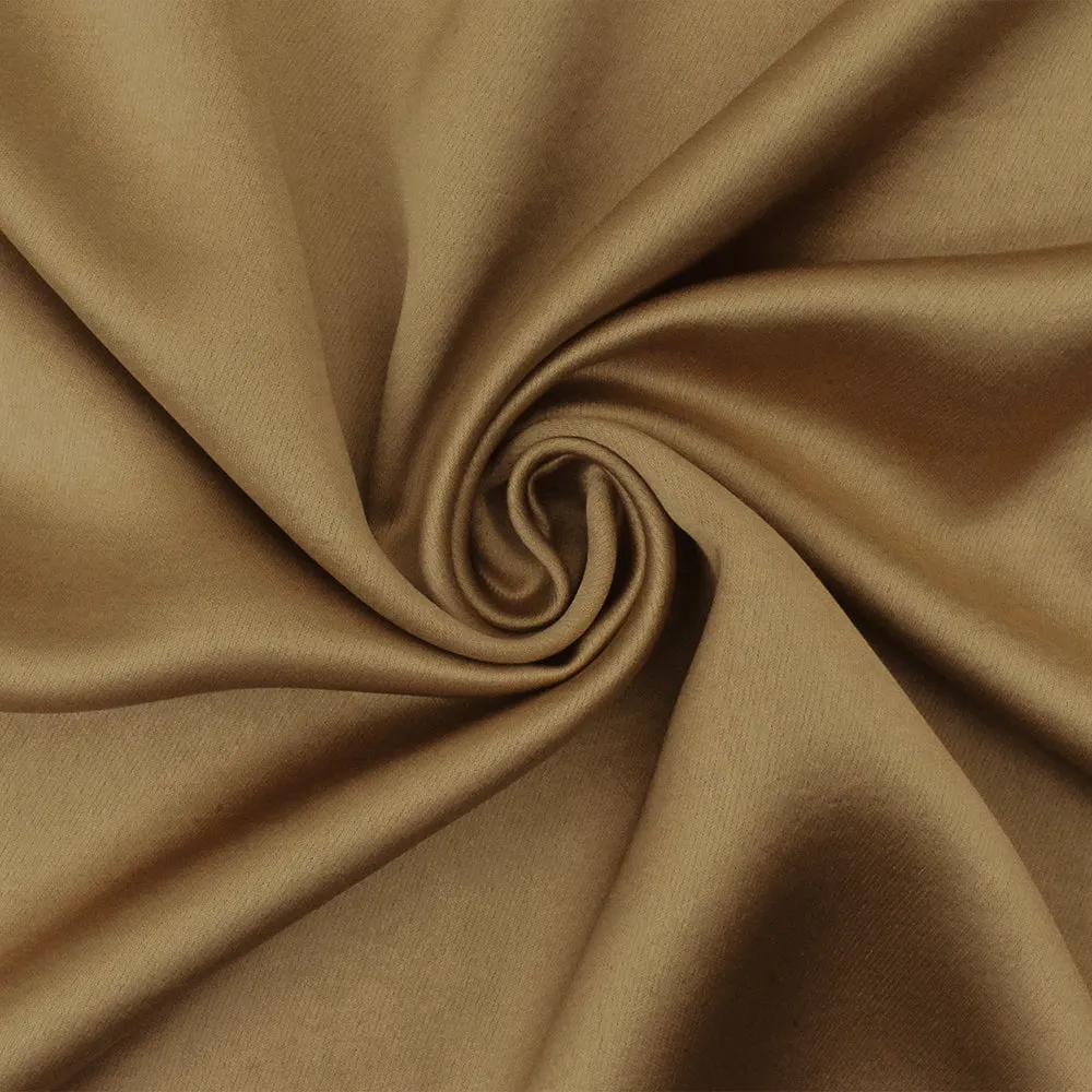 Caramel Beige Famous Designer Poly Vintage Heavy Satin Fabric