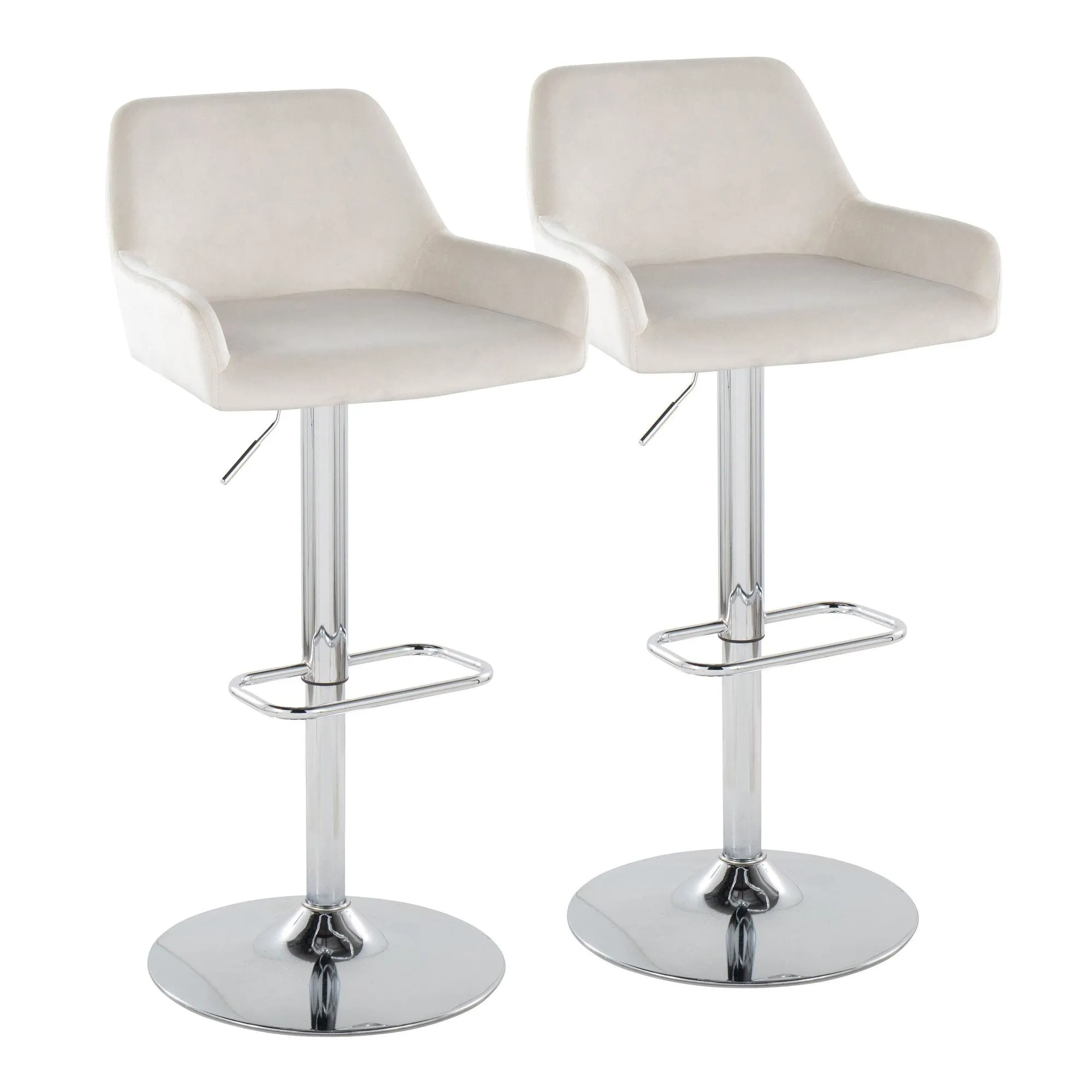 Daniella Adjustable Barstool - Set of 2 By LumiSource - BS-DNLAV-RR2 CHRBK2