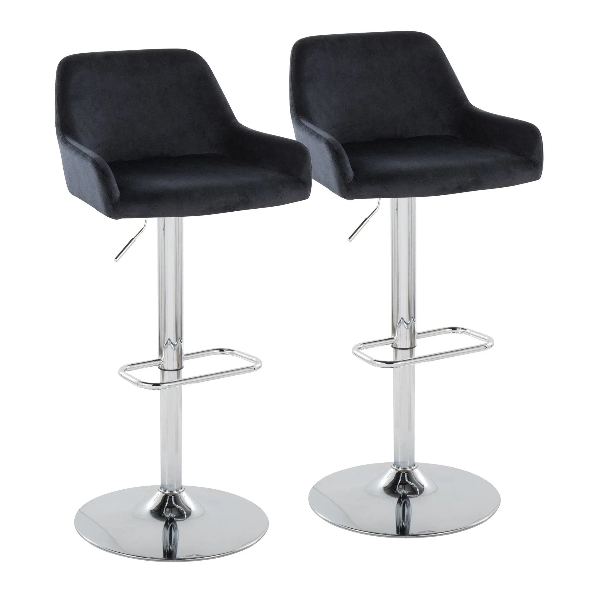 Daniella Adjustable Barstool - Set of 2 By LumiSource - BS-DNLAV-RR2 CHRBK2