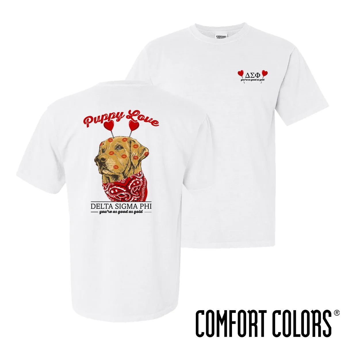 Delta Sig Comfort Colors Puppy Love Short Sleeve Tee