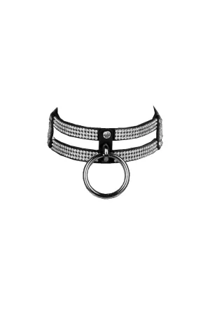 Double Diamond Leather Collar