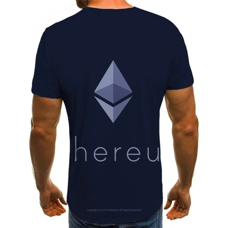 Ethereum T shirt Men Art T-shirts 3d Retro Funny T shirts Harajuku Tshirts Casual