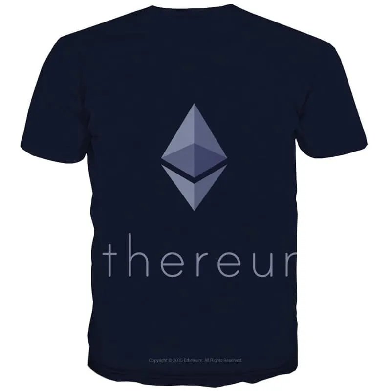 Ethereum T shirt Men Art T-shirts 3d Retro Funny T shirts Harajuku Tshirts Casual