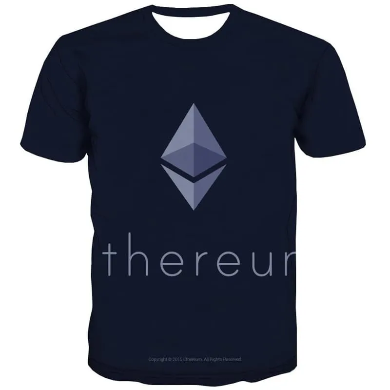 Ethereum T shirt Men Art T-shirts 3d Retro Funny T shirts Harajuku Tshirts Casual