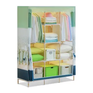 Fabric Portable Wardrobe Closet Organizer - Fawn Pattern