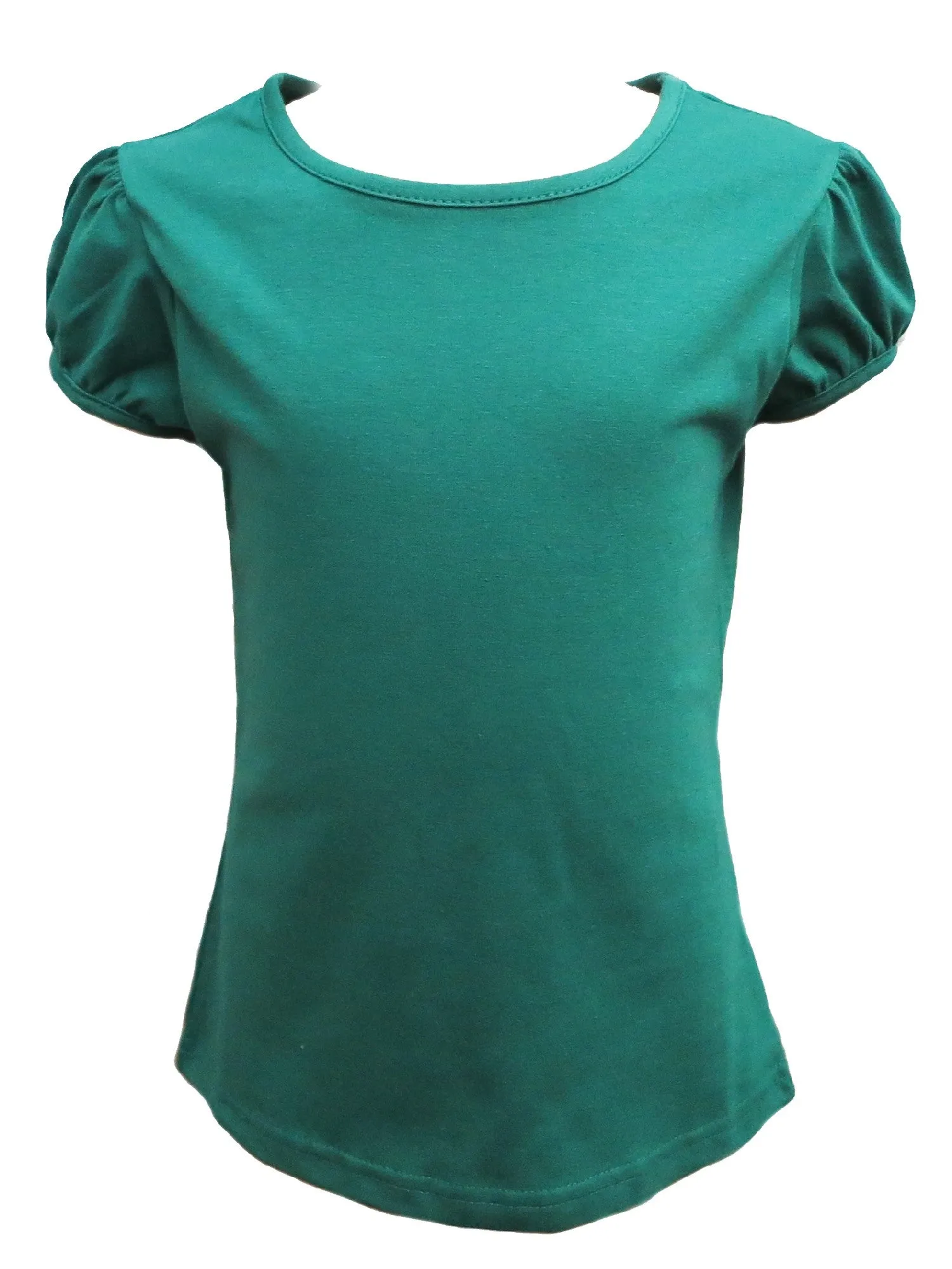 Girls Multi Color Plain Crewneck Short Sleeve Shirt 2T-10