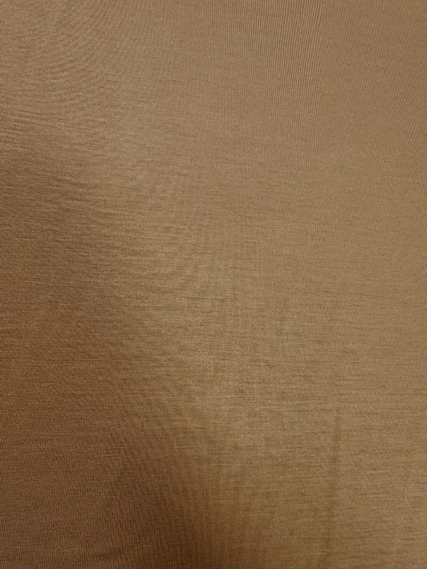 Golden Tan Solid Rayon Spandex Jersey Knit Fabric