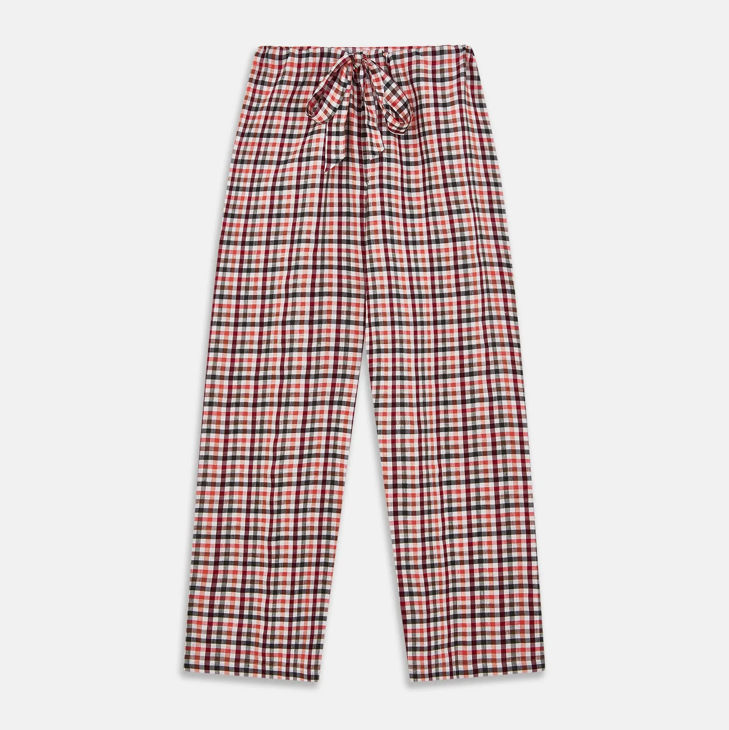 Green Multi Check Linen Blend Quin Pyjama Set