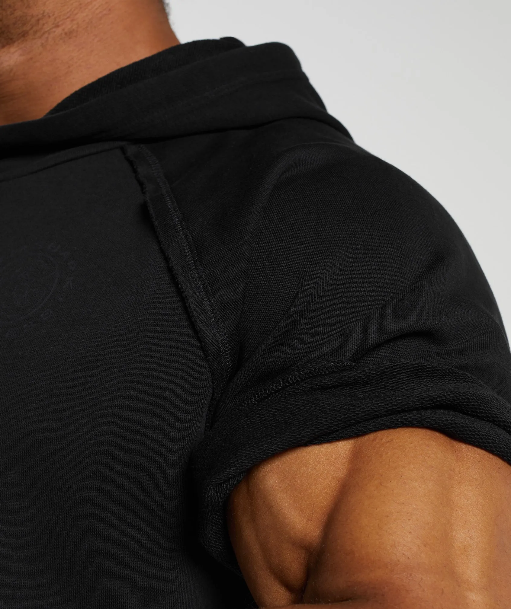 Gymshark Legacy Short Sleeve Crop Hoodie - Black