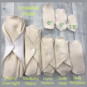 Individual LadyWear Quick-Dry cloth menstrual pads - Natural Undyed Cotton Sherpa