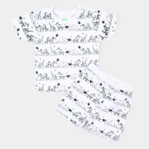 Infant Boys Set 2 Pc Animals - White