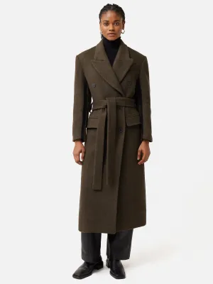 Italian Wool Maxi Coat | Brown