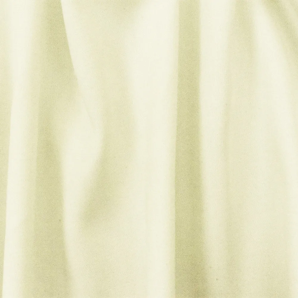 Ivory Solid Cotton Stretch Spandex Sateen Woven Fabric