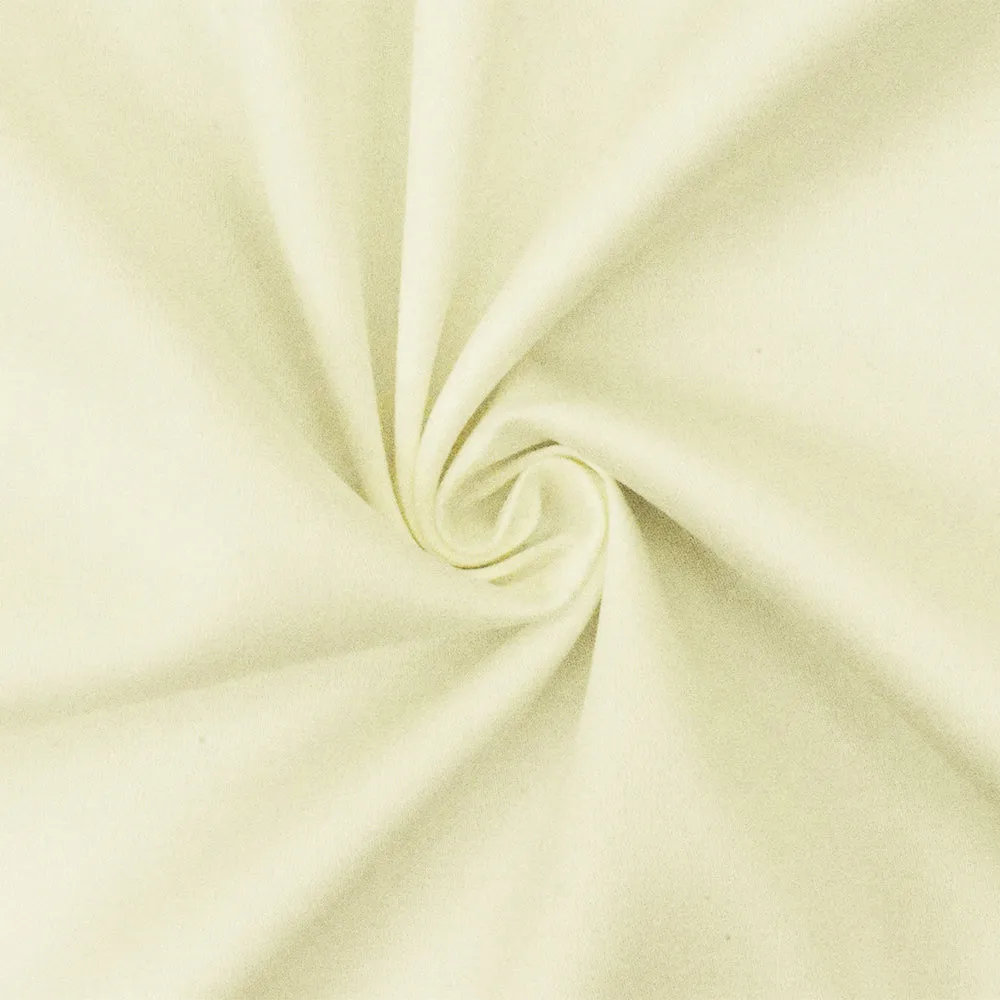 Ivory Solid Cotton Stretch Spandex Sateen Woven Fabric