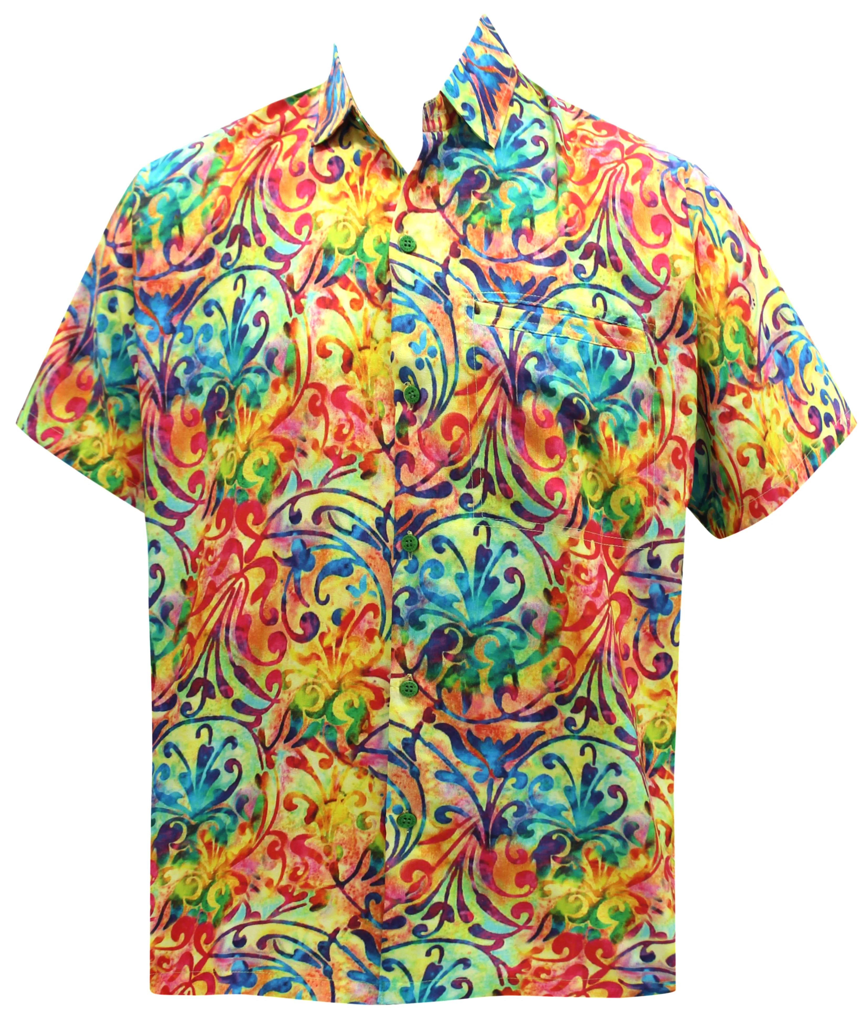 LA LEELA Men's Aloha Hawaiian Shirt Short Sleeve Button Down Casual Beach Party DRT106