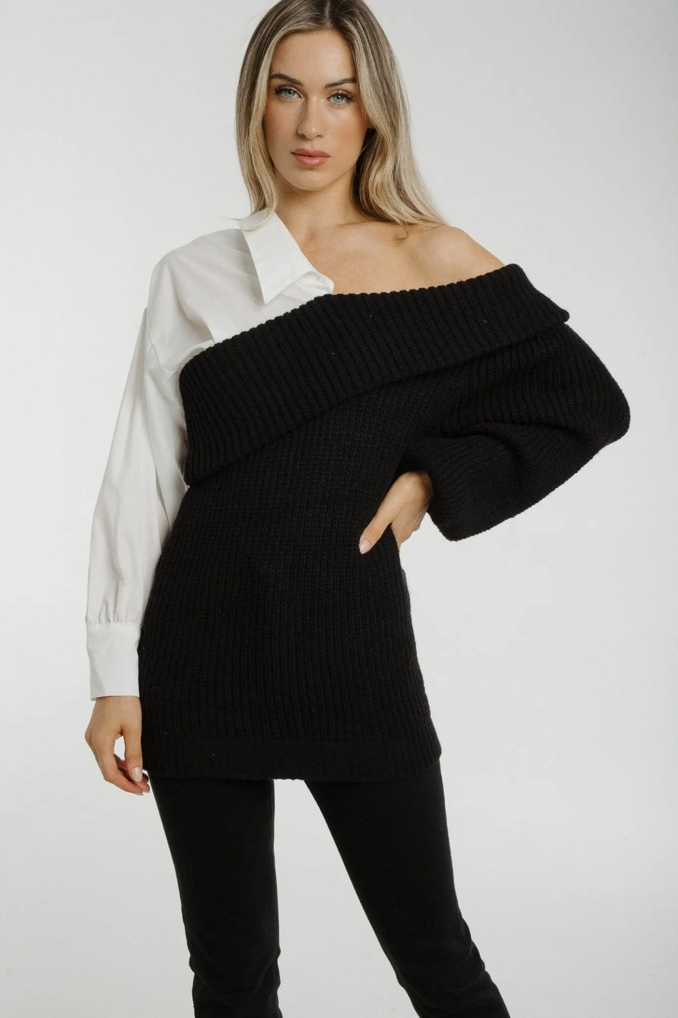 Lila Contrast Jumper In Black