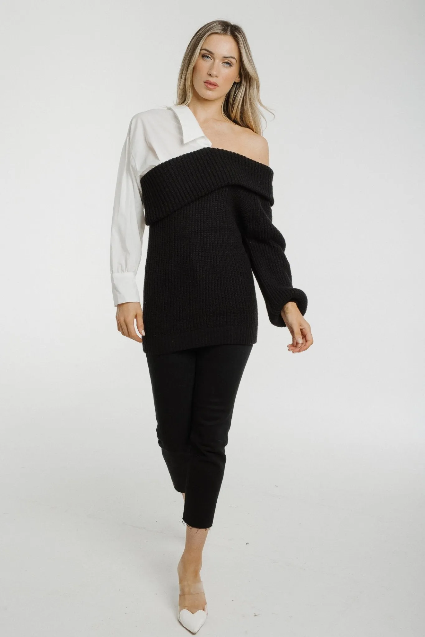 Lila Contrast Jumper In Black