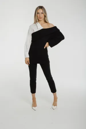 Lila Contrast Jumper In Black