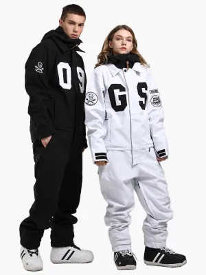 Men's  Black One Piece Snowboard Suits Winter 15k Waterproof