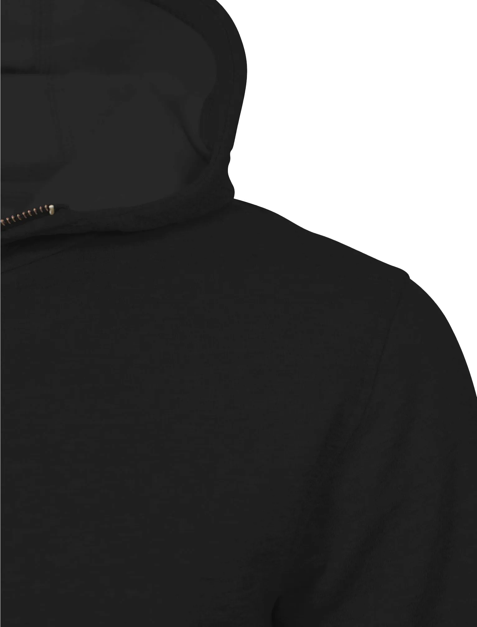 Mens Marc Curve Pocket Hoodie with Brass Zipper in Black