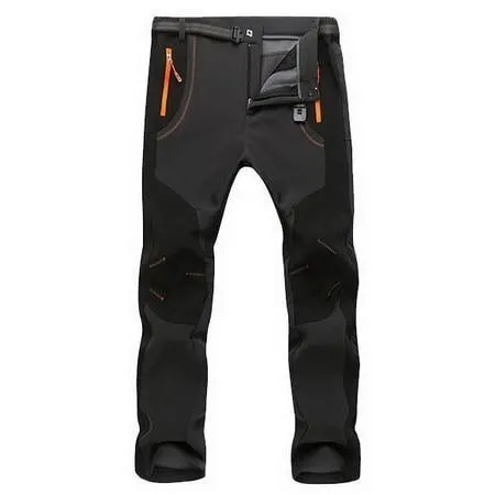 Men's Warm Winter Pants Men Fleece Lining Cargo Pants Mens Waterproof Trousers Male Stretch Casual Work Pants