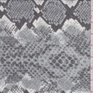 Misty Grey Snakeskin Baby French Terry Knit Fabric