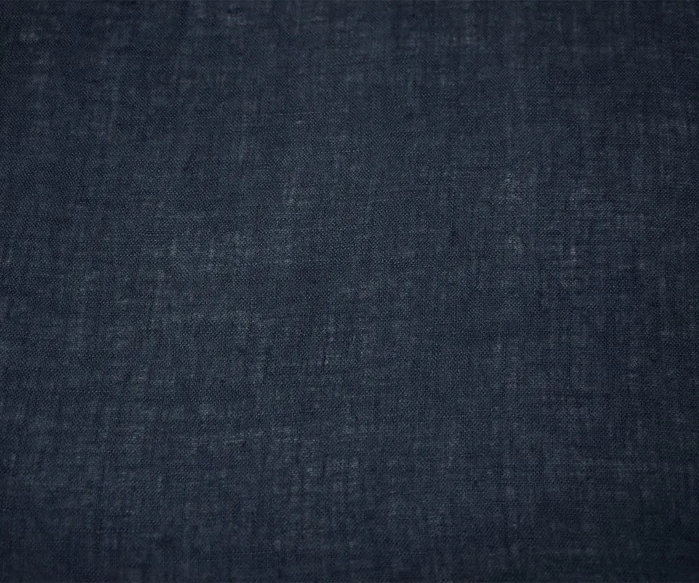 Navy Blue Washed Semi-Sheer Solid Linen Woven Fabric