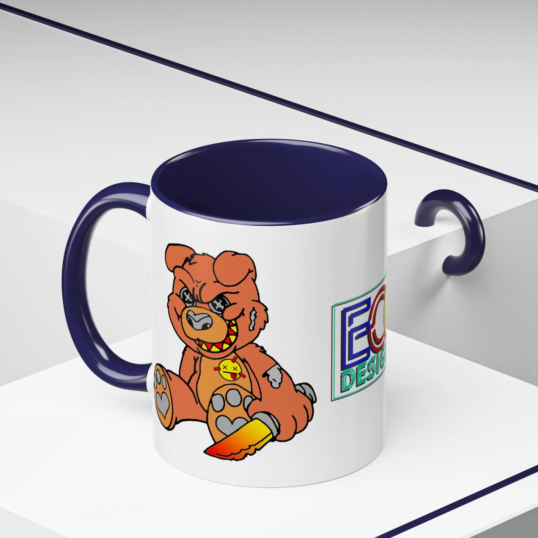 Orange Demon Bear Accent Coffee Mug, 11oz