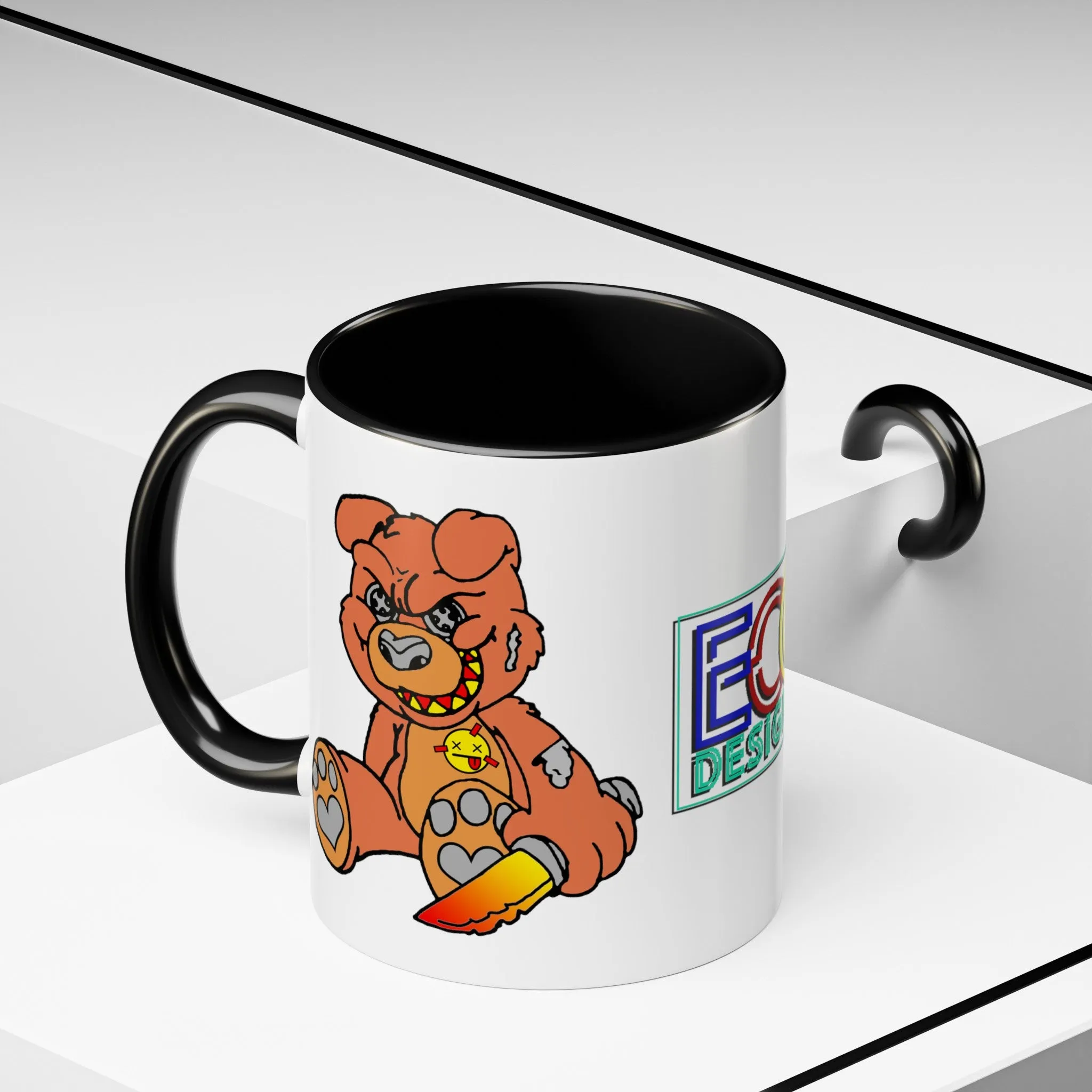 Orange Demon Bear Accent Coffee Mug, 11oz