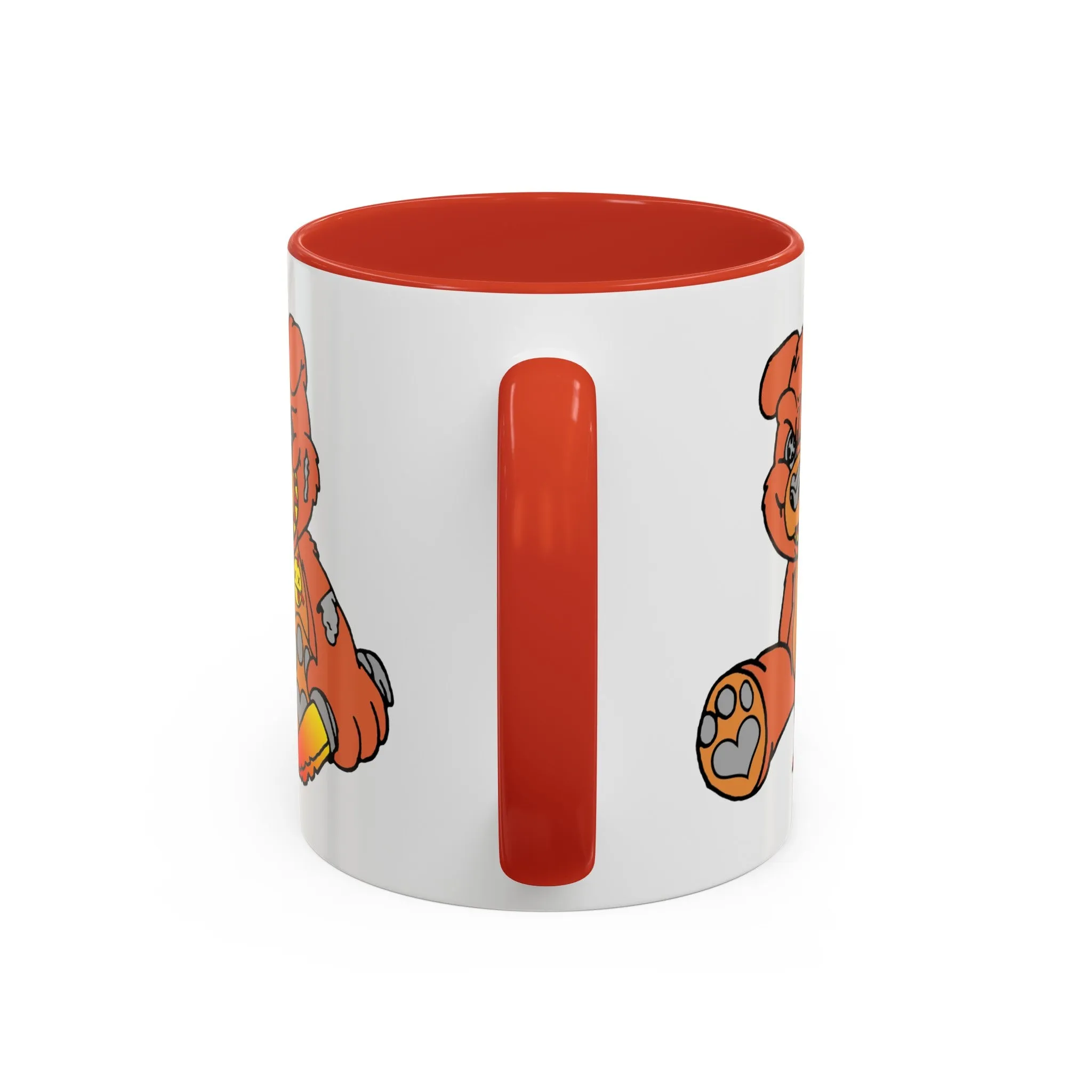 Orange Demon Bear Accent Coffee Mug, 11oz