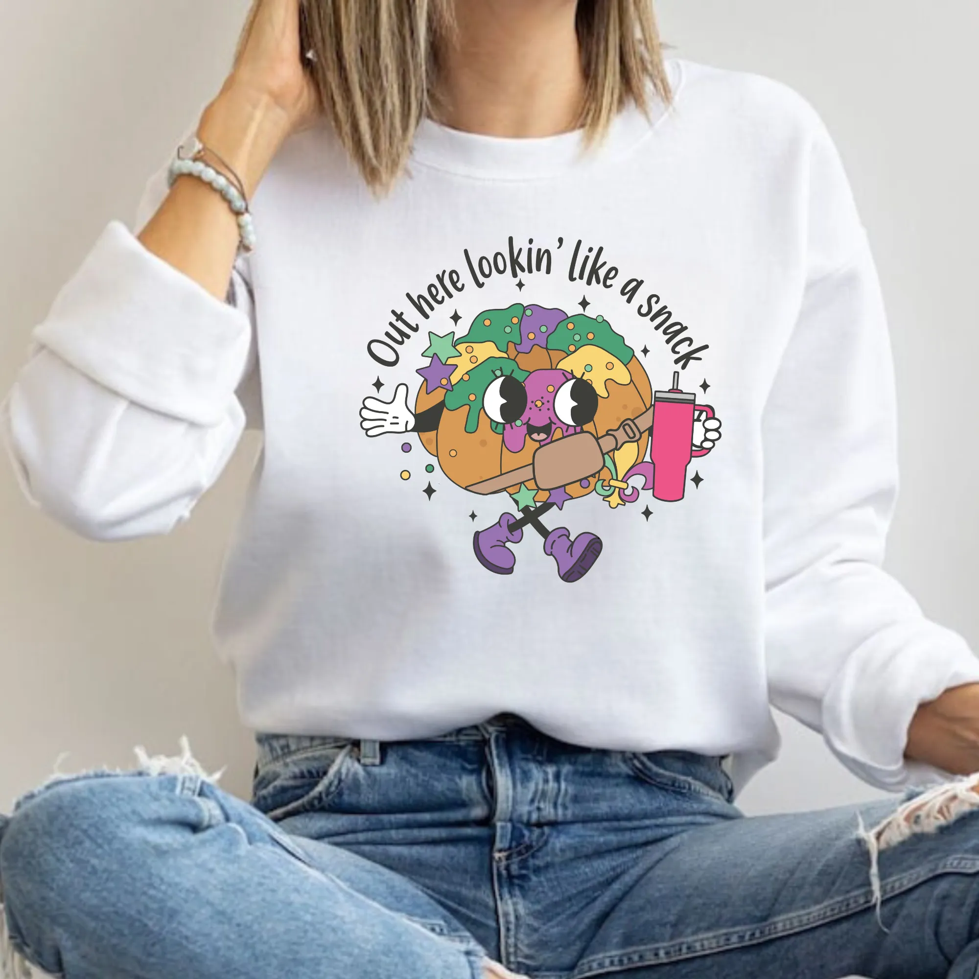 Out Here Lookin' Like A Snack | King Cake Sweatshirt