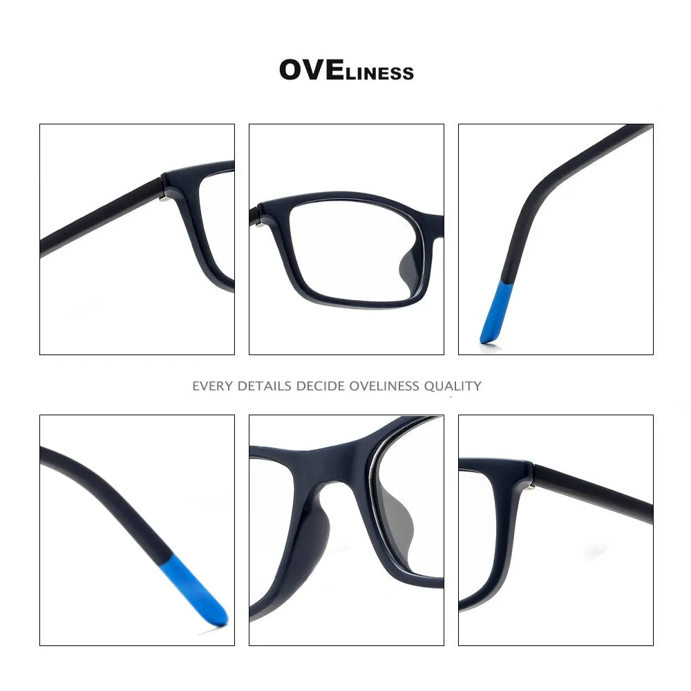 Oveliness Unisex Full Rim Square Tr 90 Titanium Eyeglasses 7252