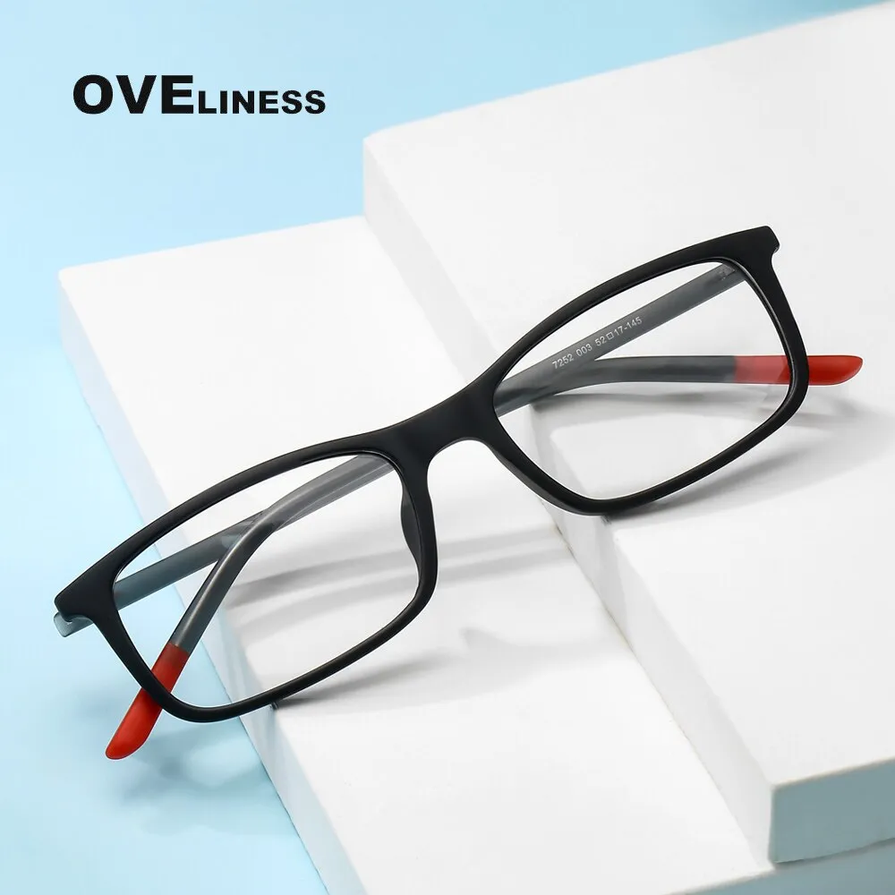 Oveliness Unisex Full Rim Square Tr 90 Titanium Eyeglasses 7252