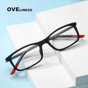 Oveliness Unisex Full Rim Square Tr 90 Titanium Eyeglasses 7252