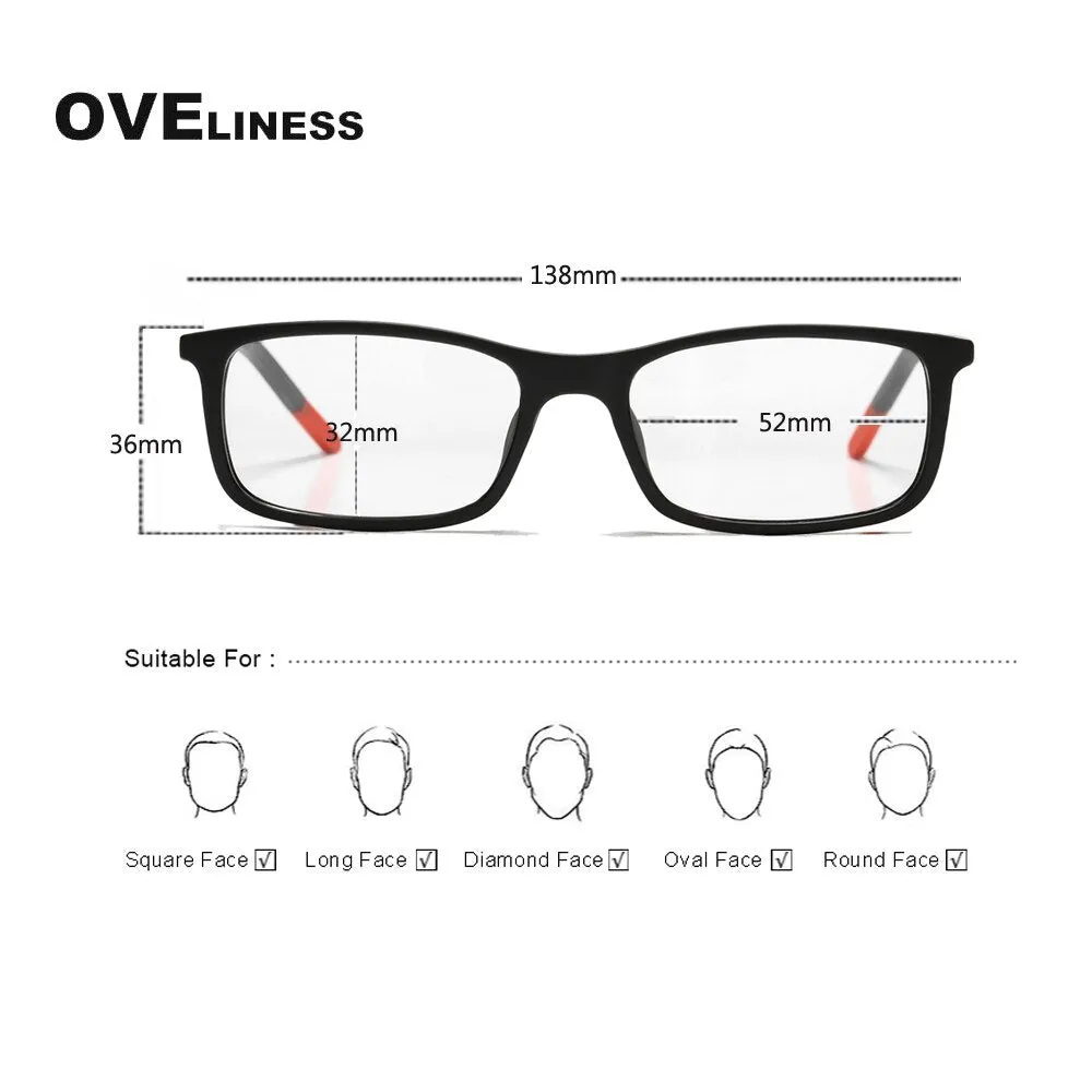 Oveliness Unisex Full Rim Square Tr 90 Titanium Eyeglasses 7252