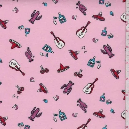 Pink Fiesta Double Brushed Jersey Knit Fabric