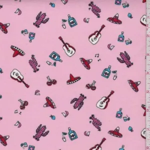 Pink Fiesta Double Brushed Jersey Knit Fabric