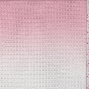 Pink/White Ombre Bubble Thermal Knit Fabric