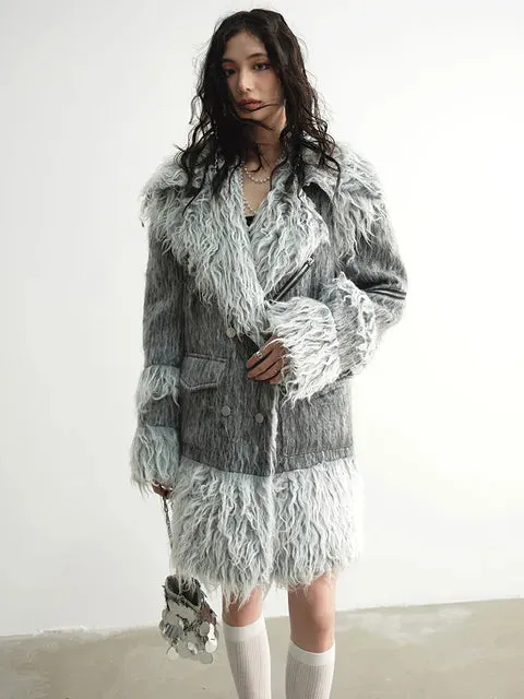 Preandie Zipper Fuzz Coat